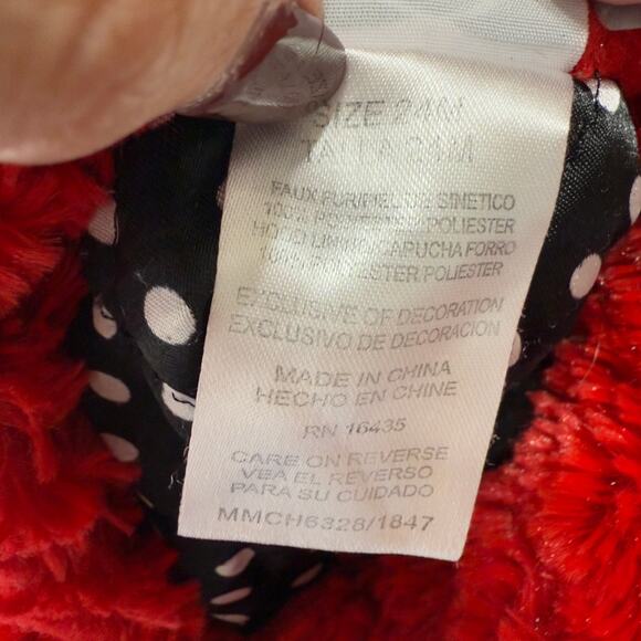 Minnie Mouse sz. 24 months Holiday vegan fur jacket w faux diamond buttons #4271 - Picture 9 of 10